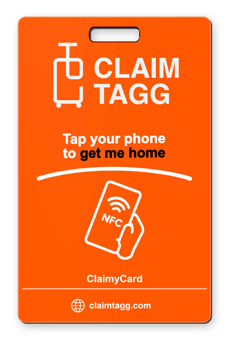 ClaimyCard Rückseite mit Kontaktfeldern